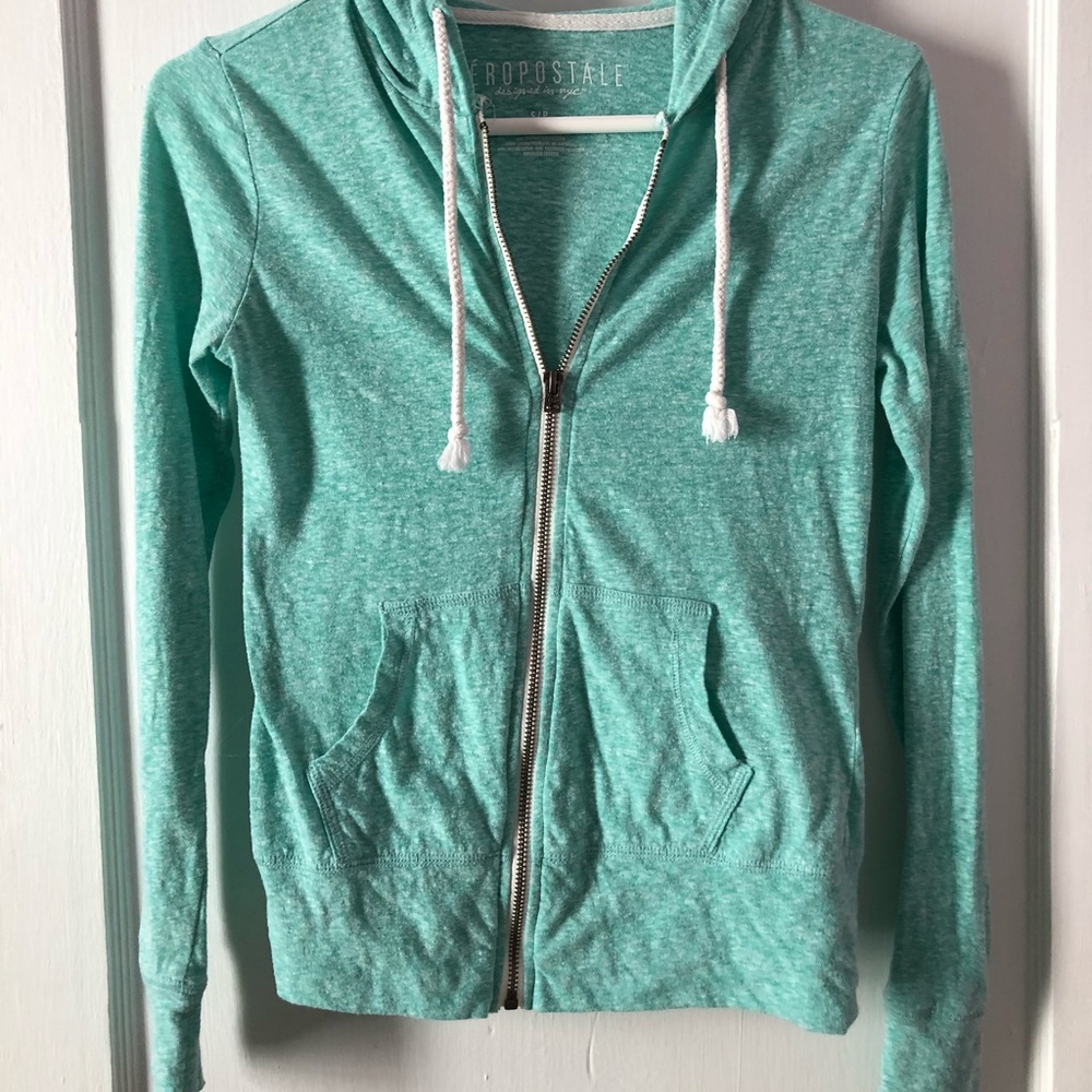 Aeropostale Teal Blue Zip Up Jacket